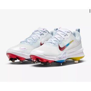 Nike Mens Force Zoom Trout 9 Pro Metal Baseball Cleats White Multicolor Size 7